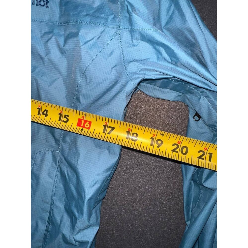 Marmot Jacket Rain coat S Blue Hooded Waterproof Breathable Packin A009010 - Picture 8 of 11
